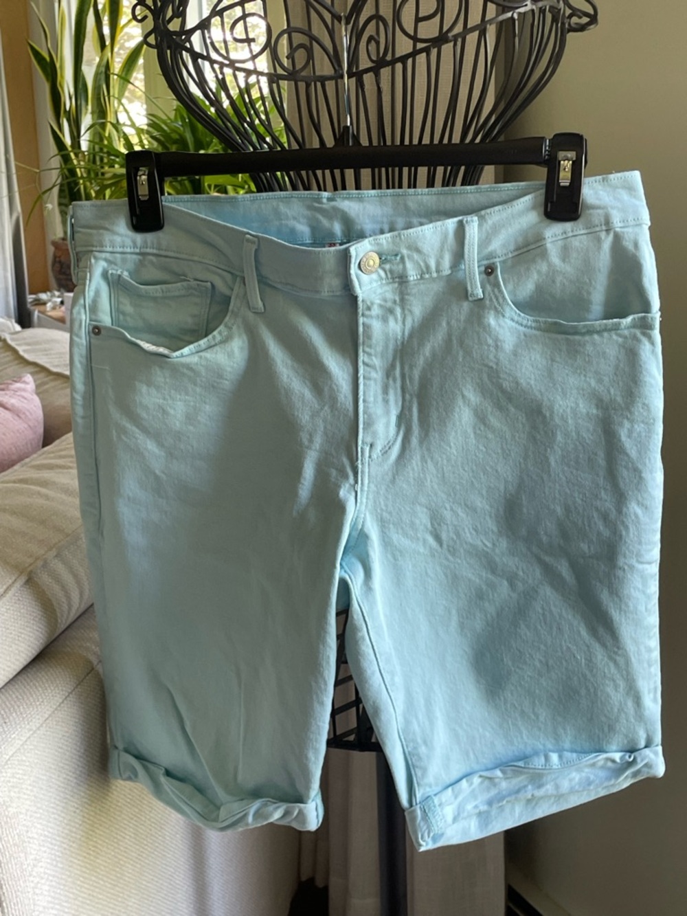 Levi's Pastel Blue Bermudas with Rolled Hem